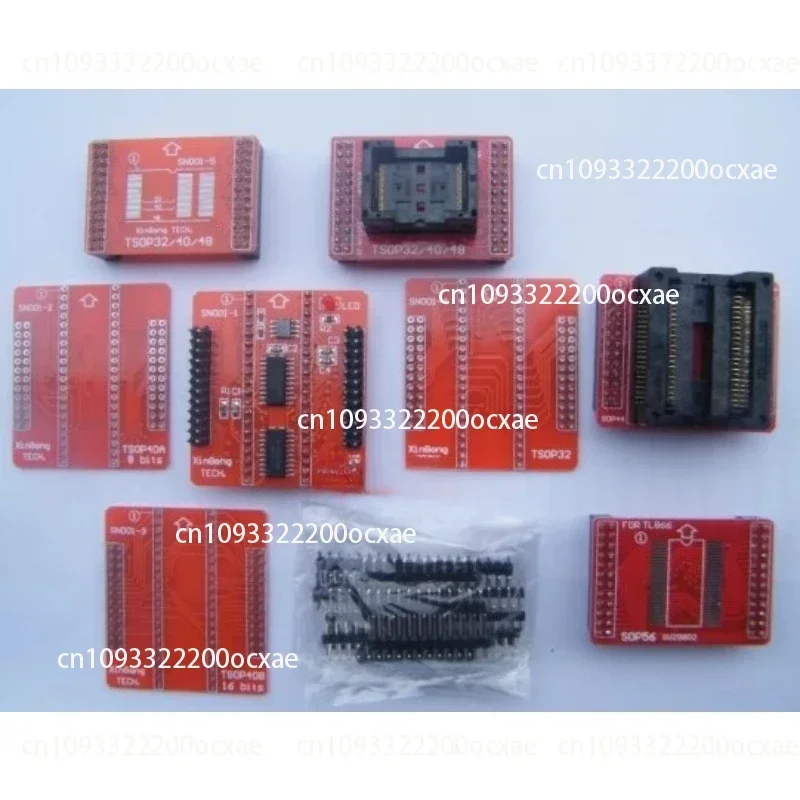 8 sets of TSOP32, TSOP40, TSOP48, SOP44, SOP56 dedicated programming and testing sockets for TL866II/A/CS