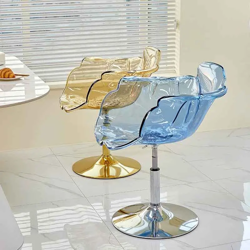 Nordic Furniture Transparent Petal Chair Elevating Leisure Seat Creative Dining Chairs Bedroom Dressing Stool Backrest Armchair