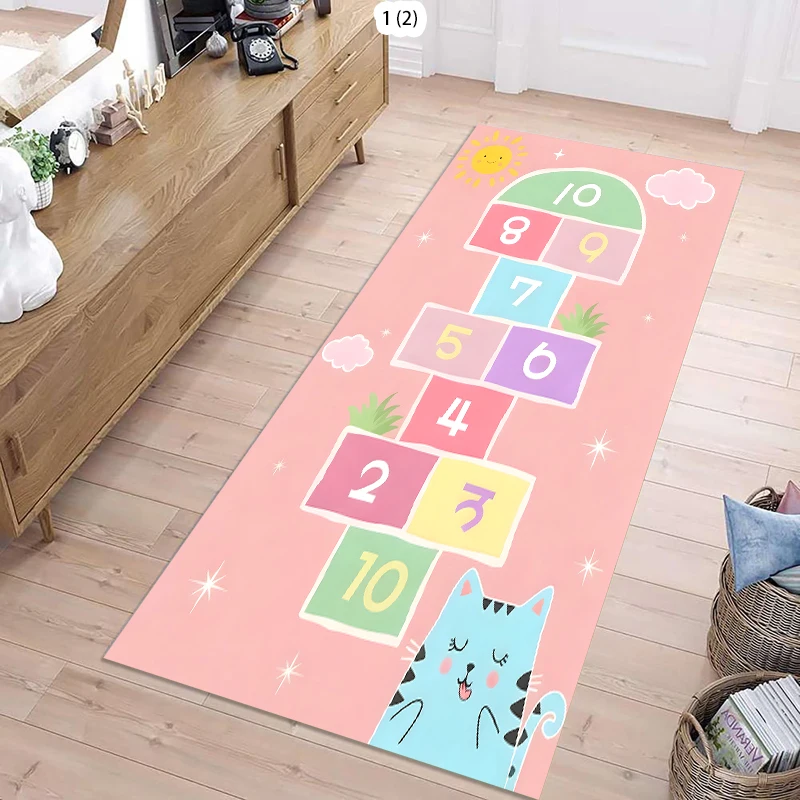 Alfombra de Juego Infantil con Diseño de Planetas, Cohetes y Astronautas, Educativa, para Interiores y Exteriores, Suave y Segura, Decoración para Dormitorio Infantil