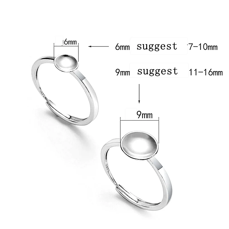 

Женское серебряное кольцо 7-16 мм, жемчужные бусины, полукрепление, кольцо с оправой для помолвки и свадьбы
