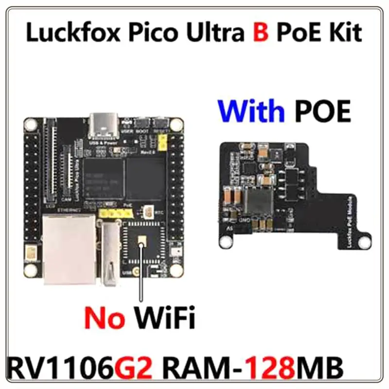 

Reliable-For Luckfox Pico Ultra Development Board RV1106 Micro Linux Motherboard, 8GB EMMC No-WIFI-With-POE,For Luckfox Pico Ult