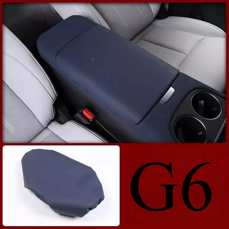 For XPENG G6 Armrest box cover Interior center glove box Leather protective cover