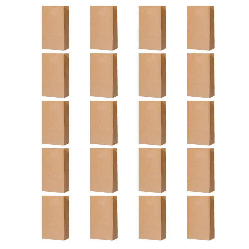 

20 Pcs Paper Thickened Kraft Storage Zip Seal Snacks Kraft Paper Bags Packing Waterproof Oilproof Shopping Bags
