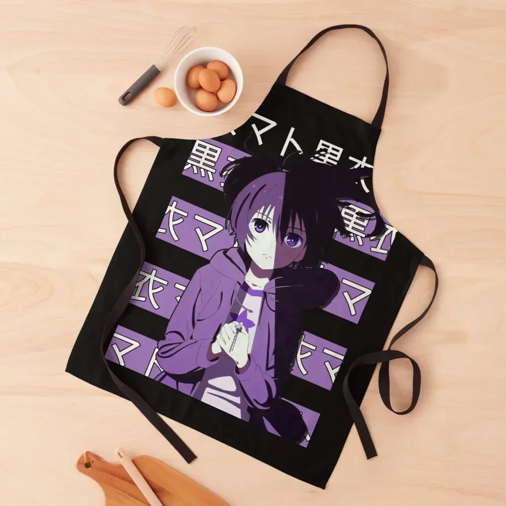 Black Rock Shooter Mato Kuroi Anime Essential Apron kitchen clothes for men bib Manicurists Apron