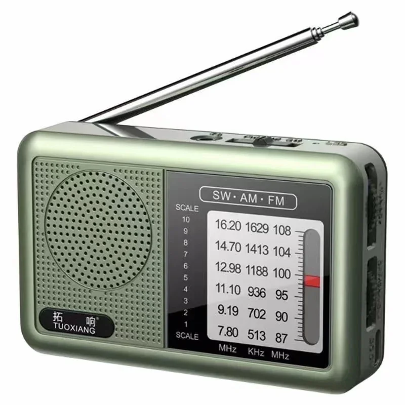 แบบพกพา FM AM SW มินิวิทยุความไวสูงชิป DSP วิทยุในตัว Loud Volume รองรับลําโพง 3.5 มม.หูฟัง Pla