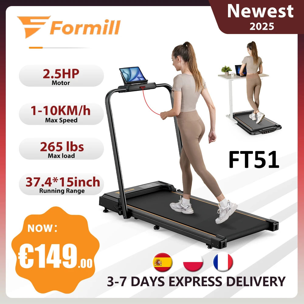 Formill FT51 2 in 1 Treadmill,Max Speed 1-10km/h Electric Treadmill,Installation Free,Treadmill Running Jogging Machine for Home