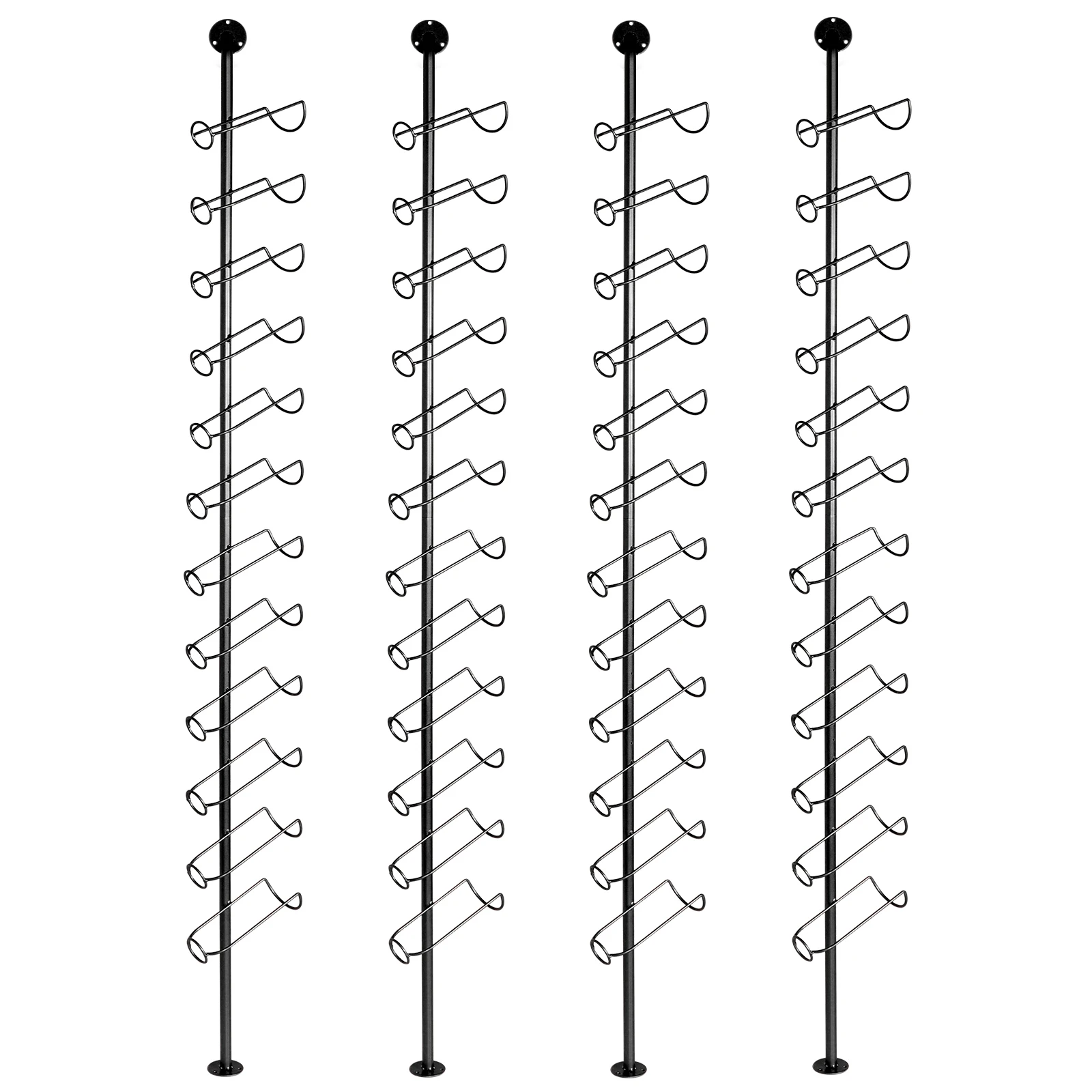 

4 Pack Wine Bottle Display Holder Holds 48 Bottles Metal Wall Mount Wine Bottle Rack for Kitchen Pantry Dining Room Bar