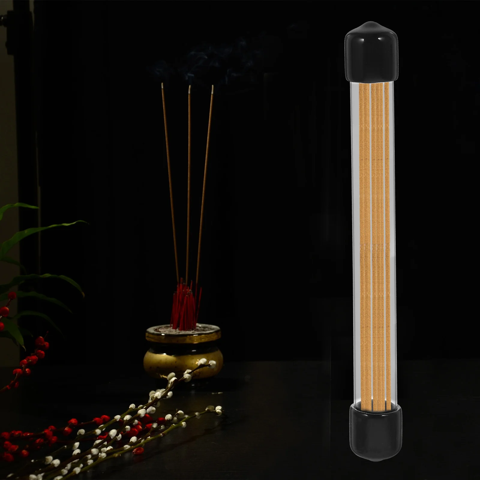 6 Pcs Agarwood Tube Portable Round Storage Clear Incense Stick Plastic Pvc Transparent