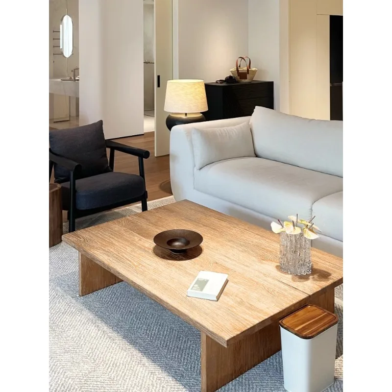 

Светлый журнальный столик из цельного дерева, японский журнальный столик из бревна, средневековый черный темный большой журнальный столик для гостиной