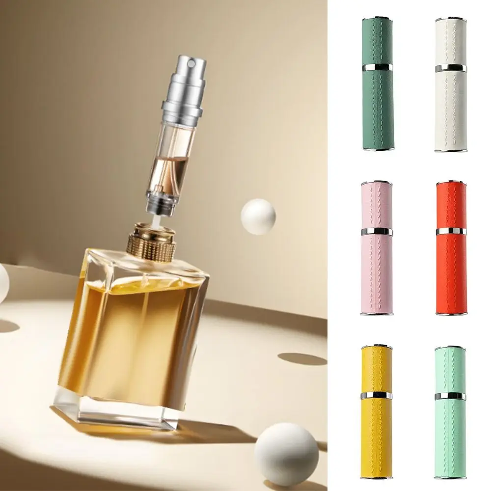 

Portable PU Leather Perfume Bottle 5ml Refillable Spray Bottle Empty Bottom Filling Cosmetic Liquid Container for Woman