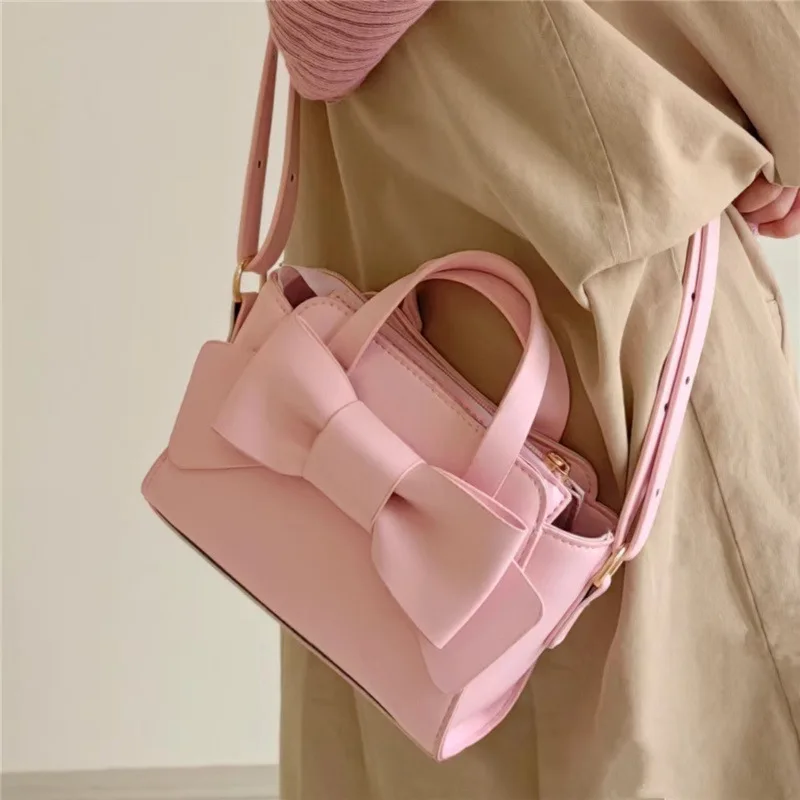 Bolsa monocromática para crianças, bolsa crossbody feminina, bolsa de ombro elegante, novos acessórios