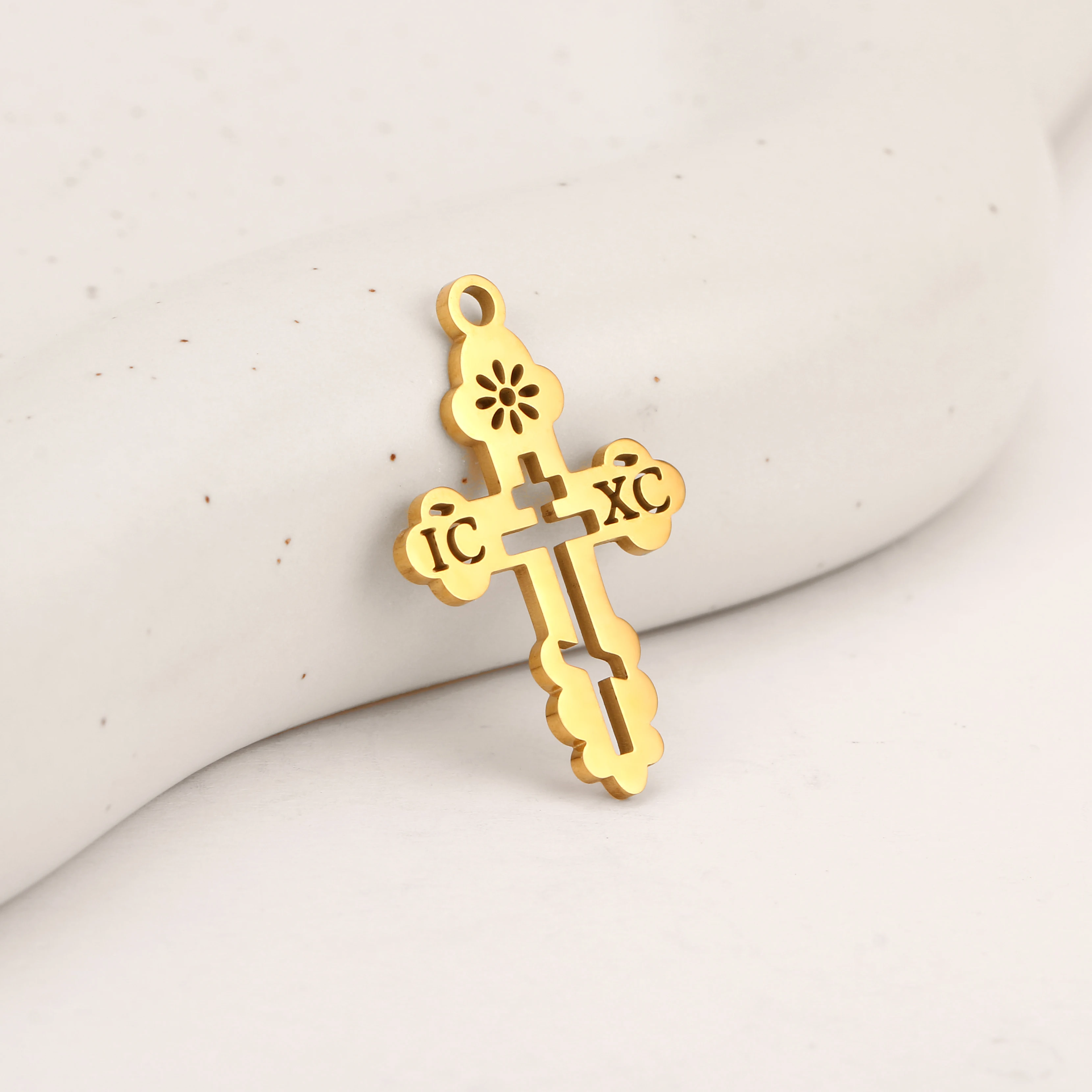 5Pcs Geometry Cross Charms for Jewelry Making Stainless Steel Crucifix Pendants DIY Crafting Bracelets Necklace Earrings Making