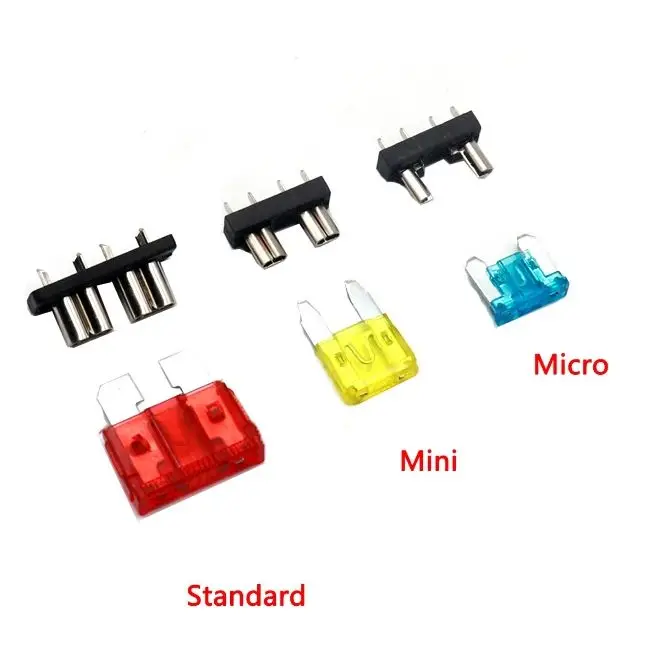 【20-5PCS】Medium Mini Small Fuse Holder PCB Board with Car Blade Fuses 10A for Auto Automotive PCB Board Safety clip Insertion Ty