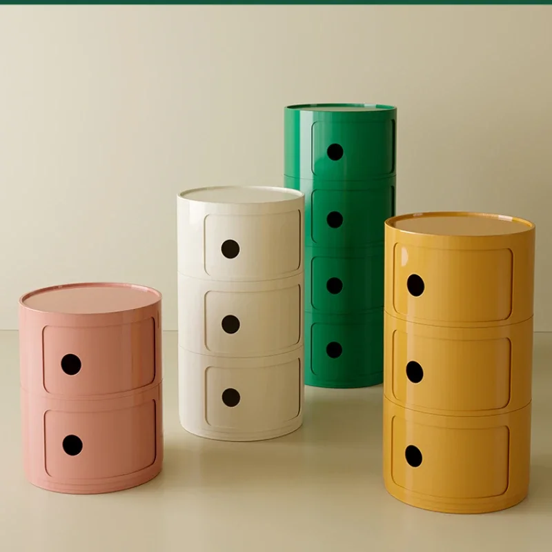 Nordic round bedside table ins Internet celebrity modern minimalist creative storage small cabinet bedroom simple storage