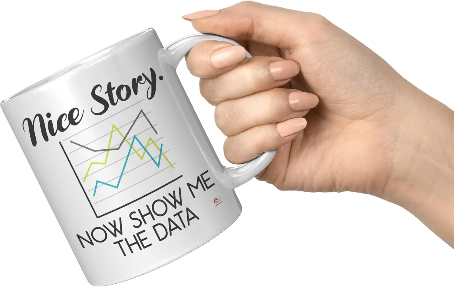 كوب عاشق البيانات - 'قصة لطيفة. الآن أرني تصميم البيانات، هدية مثالية للمحلل وعشاق البيانات، أنيقة وروح الدعابة