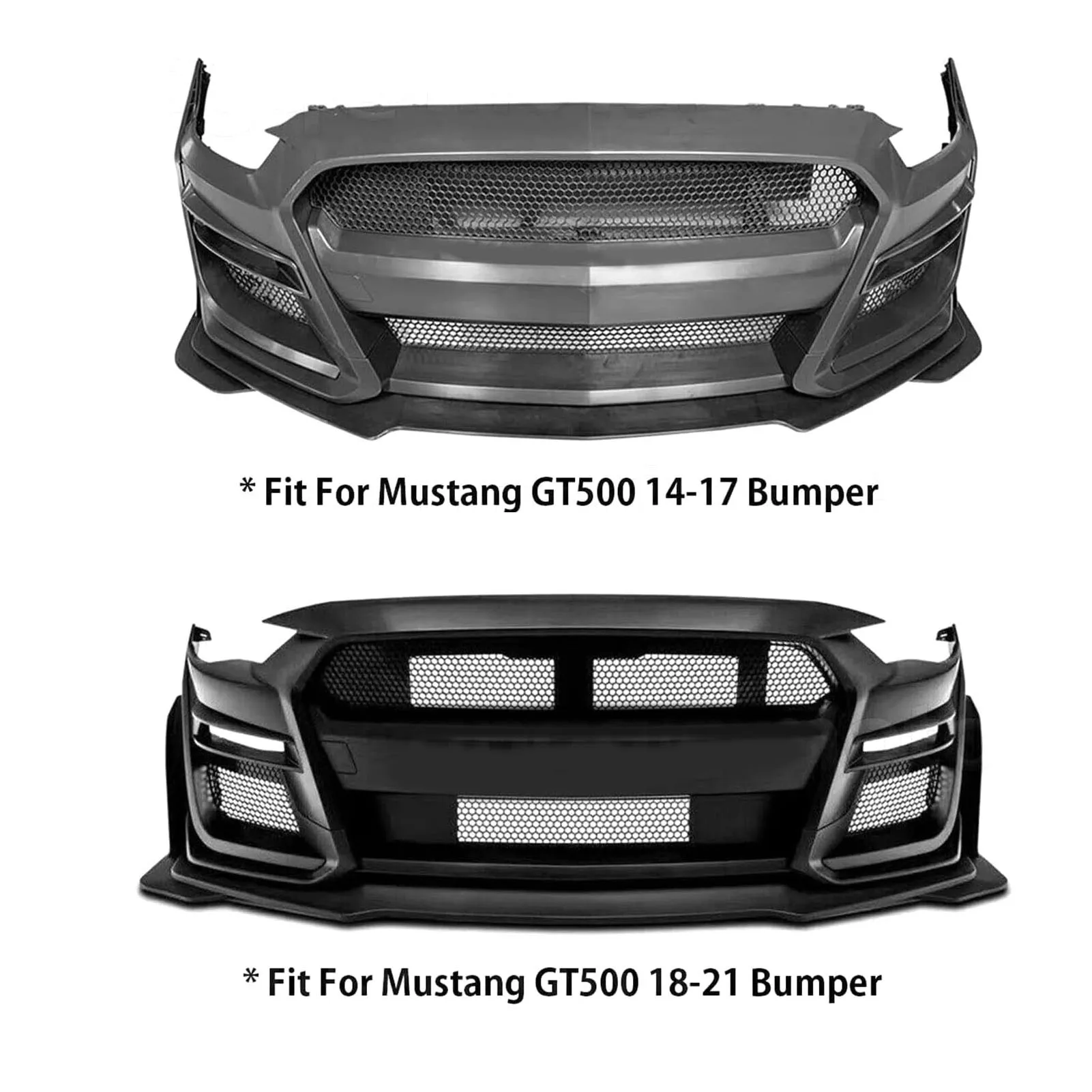 Pair of Front Bumper Corner Spoiler Black Prevent Collision Front Side Corner Winglet for Mustang GT500 2014 to 2021
