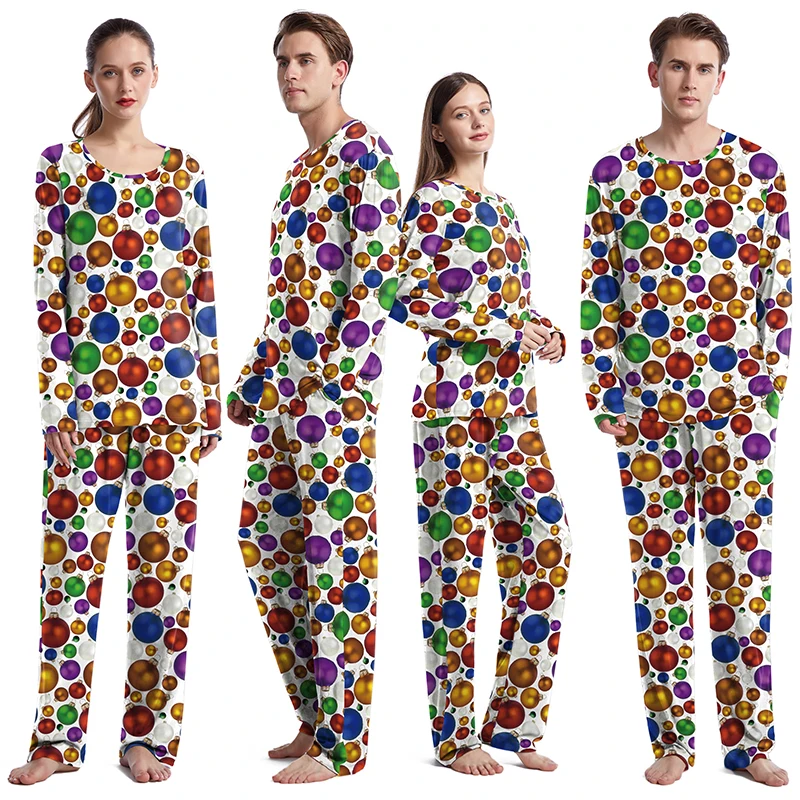 

Long Sleeves Sleep Wear Santa Hat Christmas Graphic Pajamas Sets Pajama Couple Sleepwear Autumn Family Matching Suit Women Gifts