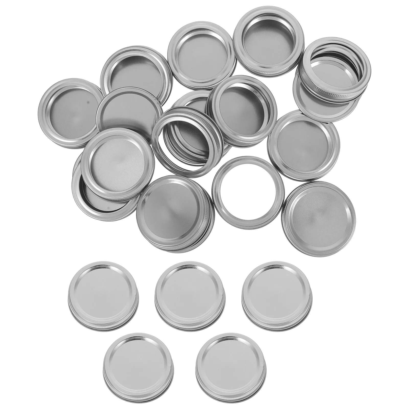 

24 set Wide Mouth 70Mm Rings Split Type Reusable Sealing Covers Mason Lids Food Storage Canning Supplies Round Jar Lids Rings