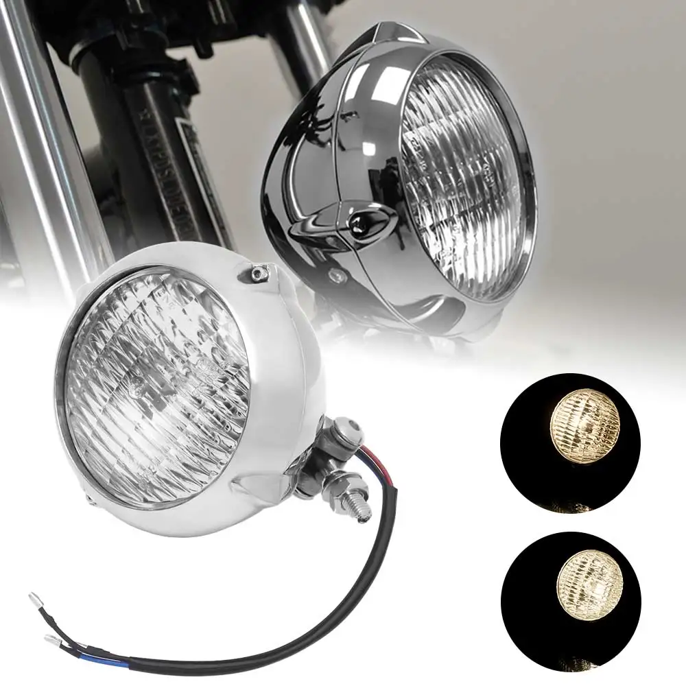 

Compatible With Harley choppers and bobbers 1 Pc Polished Vintage Bates Style Head Light Motorcycle Accessories