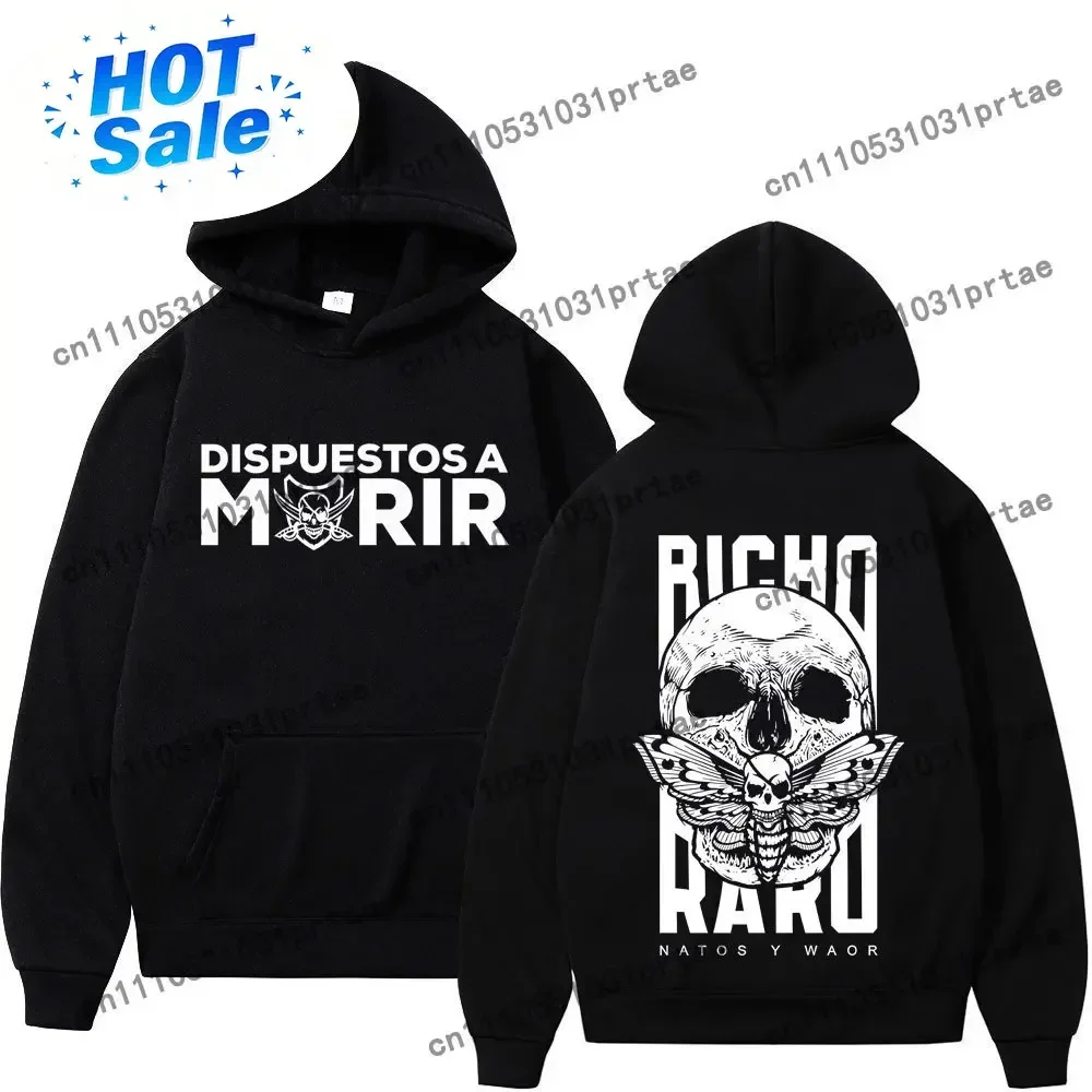 Rapper NATOS WAOR Bicho Raro Negra Skeleton  Gothic Hip-hop Long-sleeved Harajuku Hoodie Winter Man Woman Classic Sweatshirt bla