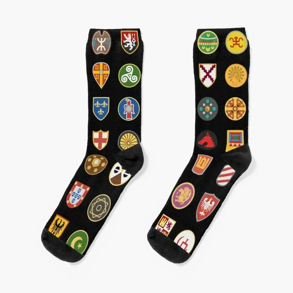 Civilizations emblems Socks Hiking boots New year's Women Socks Men's