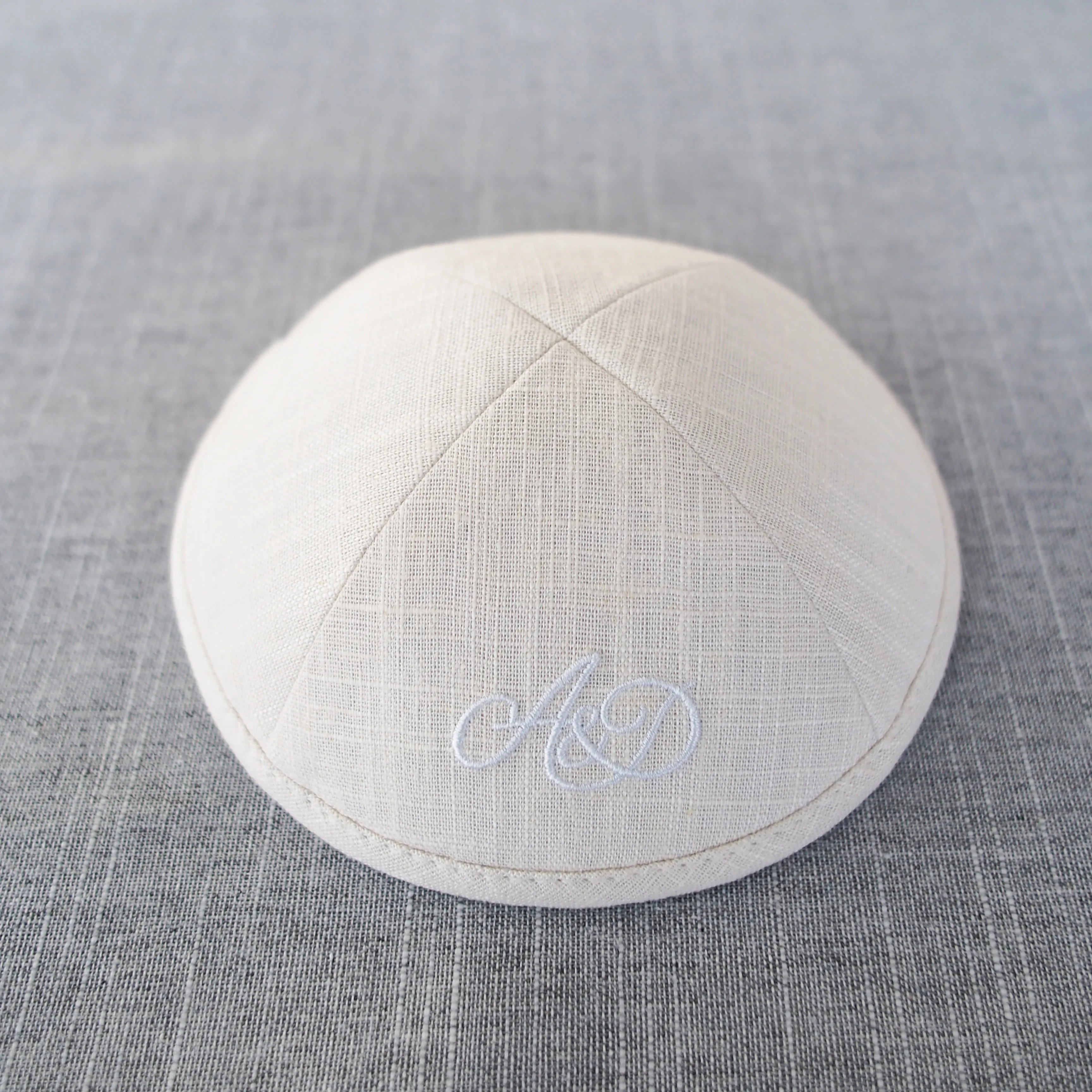 Custom Jewish Yarmulke Wedding Kippot - usage example