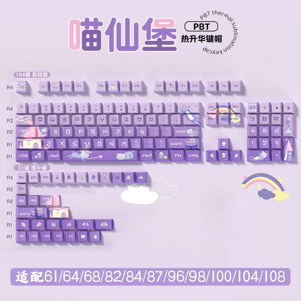 Miaoxianbao keycaps original highly personalized customized pbt thermal sublimation mechanical keyboard caps