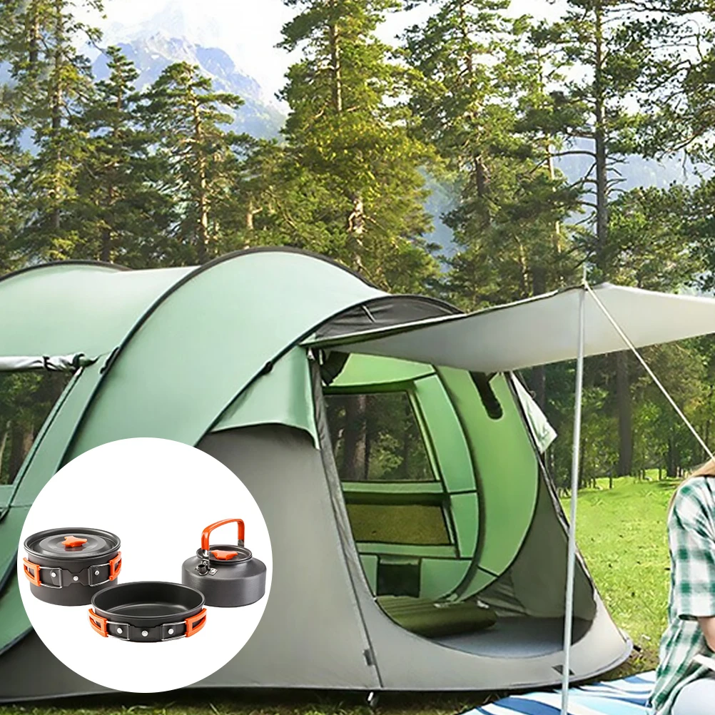 

Portable Camping Set Aluminum Alloy Lightweight Durable Outdoor Cooking Equipment 2 3 Portable Cookers Set People