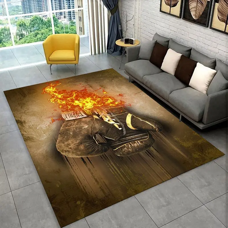 Creativity Fight Boxing Gloves Boxer Large Area Rug Non-slip Carpet for Bedroom Living Room Sofa Doormat Home Decor Floor Mat