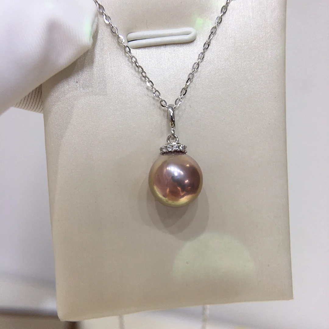 Натуральный жемчуг AAAA9-10 мм, модное ожерелье с подвеской из жемчуга Наньхай, 45 см/925 Натуральный жемчуг AAAA9-10 мм, модное ожерелье с подвеской из жемчуга Наньхай, 45 см/925