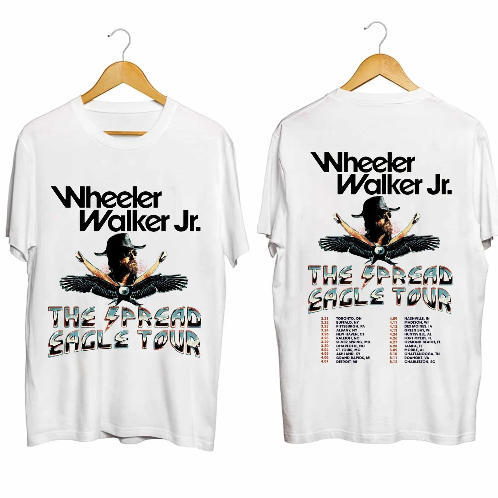 Wheeler Walker, Jr. The Spread Eagle Tour 2024 T-Shirt