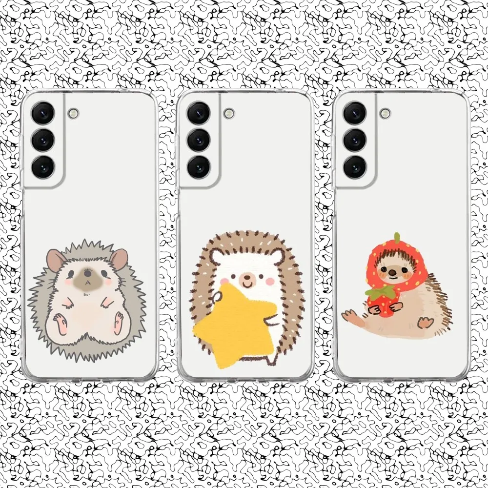 

Animal Hedgehog Cute Cartoon Phone Case Silicone For Samsung S30,S23,21,22,20,S20 FE lite,S10,9,PIus Note20ultra Cover Clear