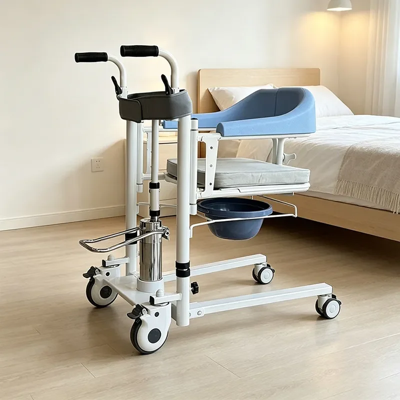 Elderly Mobile Care Vehicle Transfer Wheelchair Disabled Hydraulic Lift Patient Bedside Toilet Transport Chair
