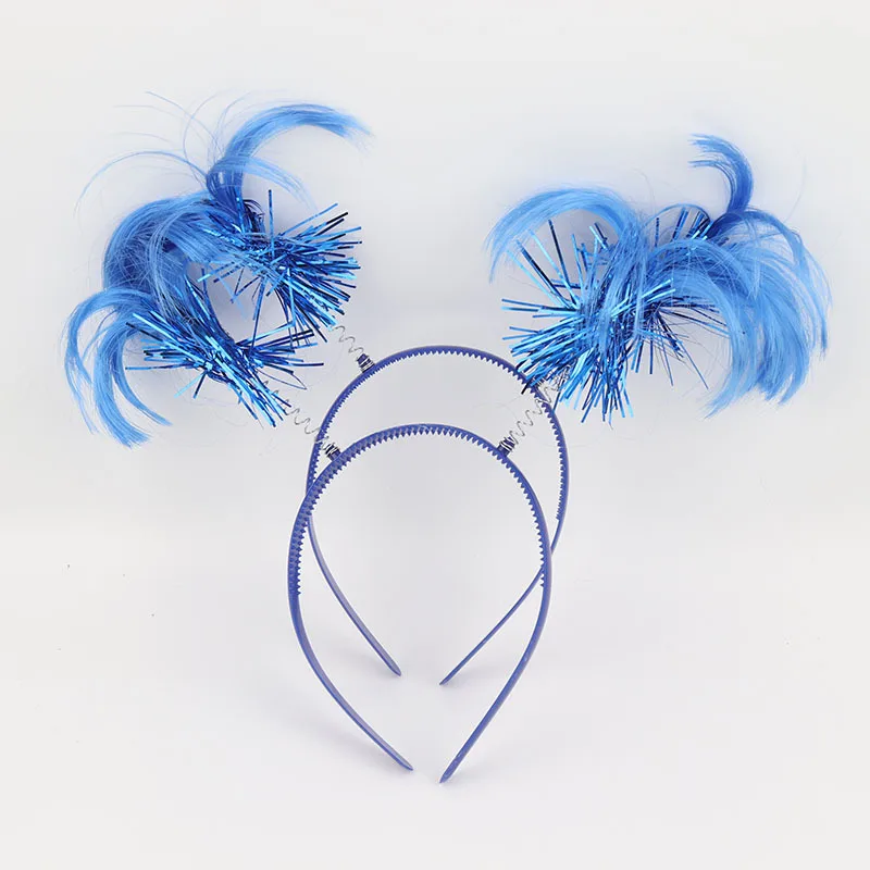 

Blue Ponytail Headband Feathers Head Bopper Party Accessory for Costume Party School Festivals