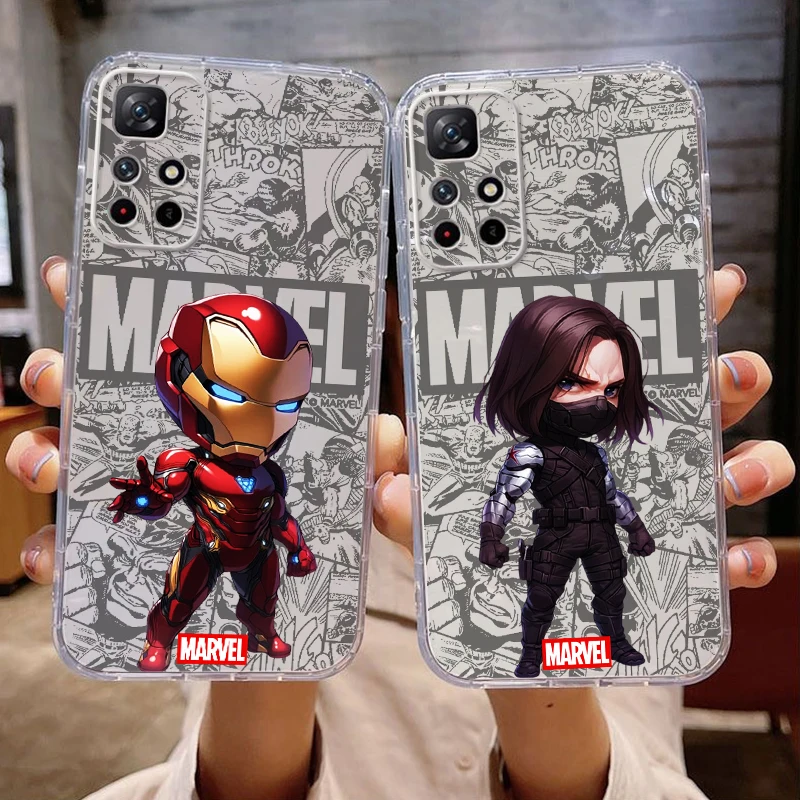 Marvel Bucky Barnes Iron Man Phone Case For Xiaomi Redmi 13C 5G 12 12C 10X 5G 10C 10 9 9A 9C 9AT 8 8A Liquid Silicone Shell