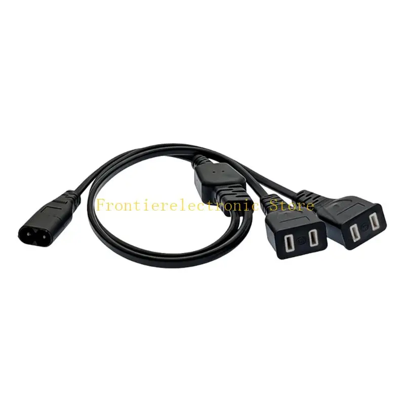 G8DB Media Shelf Power Splitter Cord, 8-Shape Input to Two 2-Slot Output Ends with PVC Outer Cover for Desk Cable Order, Cabinet