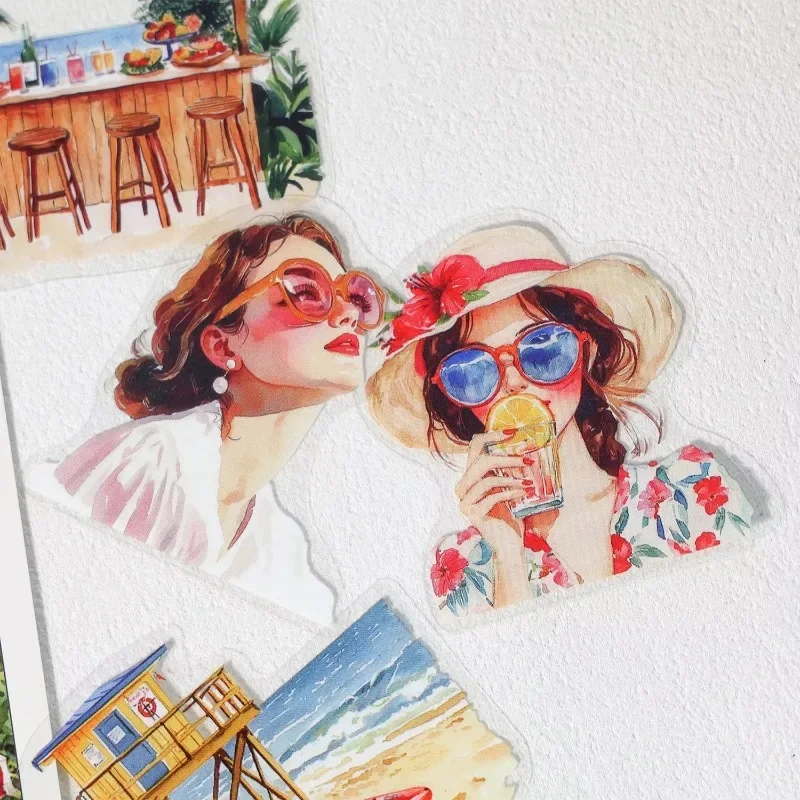 

1pack/3pack Decoration Sticker Pack Supplies Material Oil Painting Life Note PET Handbook Style Scenography 146*91mm