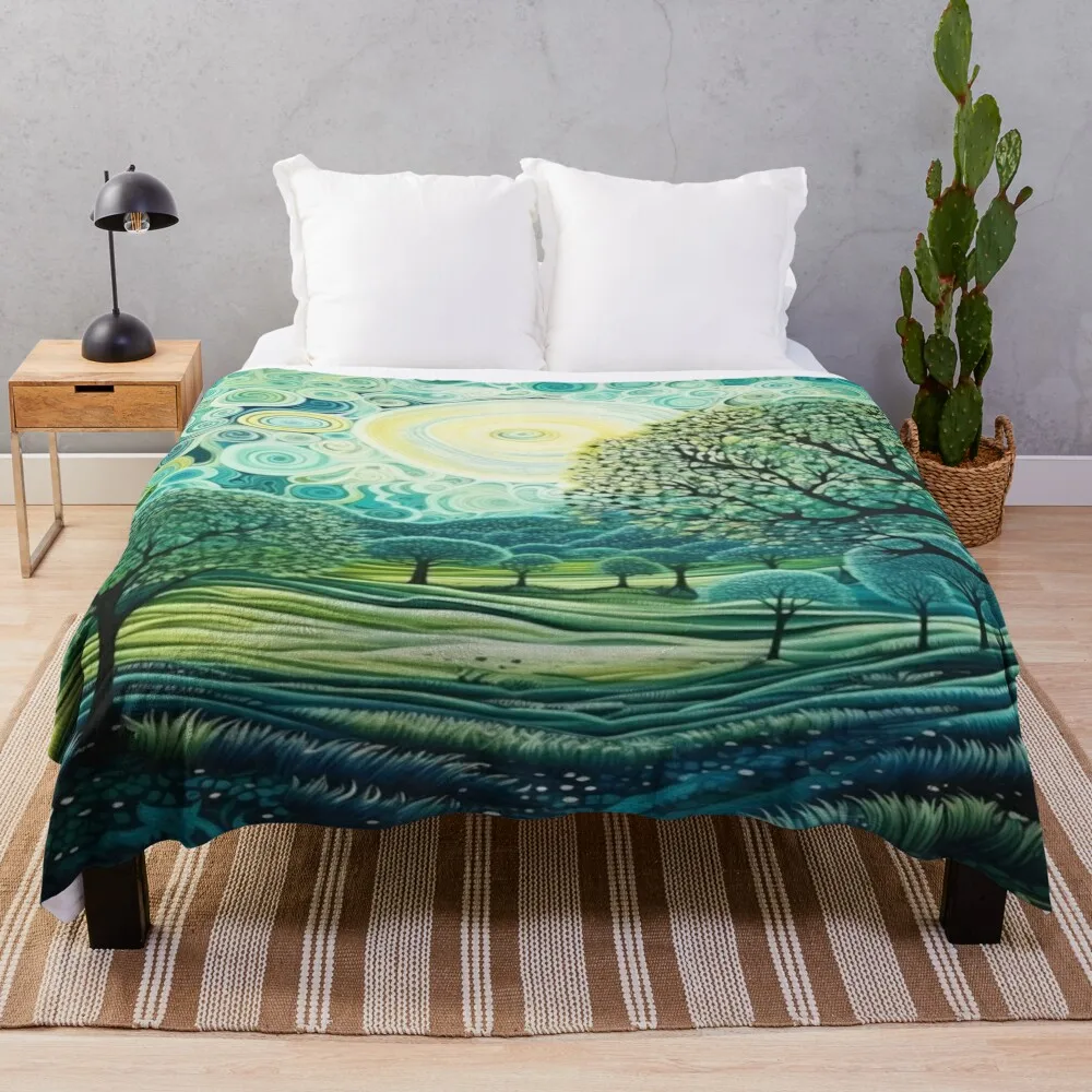 

Abstract landscape of swirling skies. Throw Blanket Comforter Loose Luxury Throw Blankets