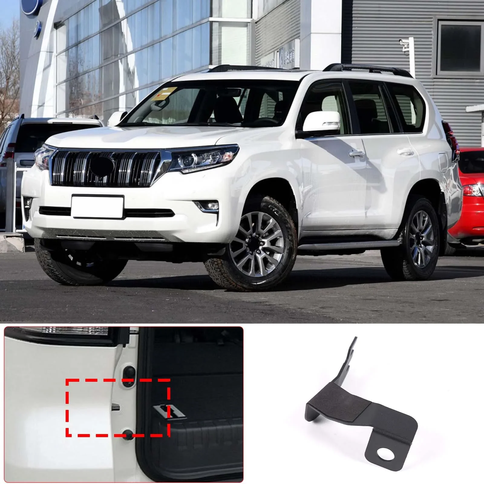 

For Toyota Land Cruiser Prado FJ150 150 2010-2023 Car Tailgate Antenna Flagpole Bracket Antenna Flagpole Mounting Metal Base