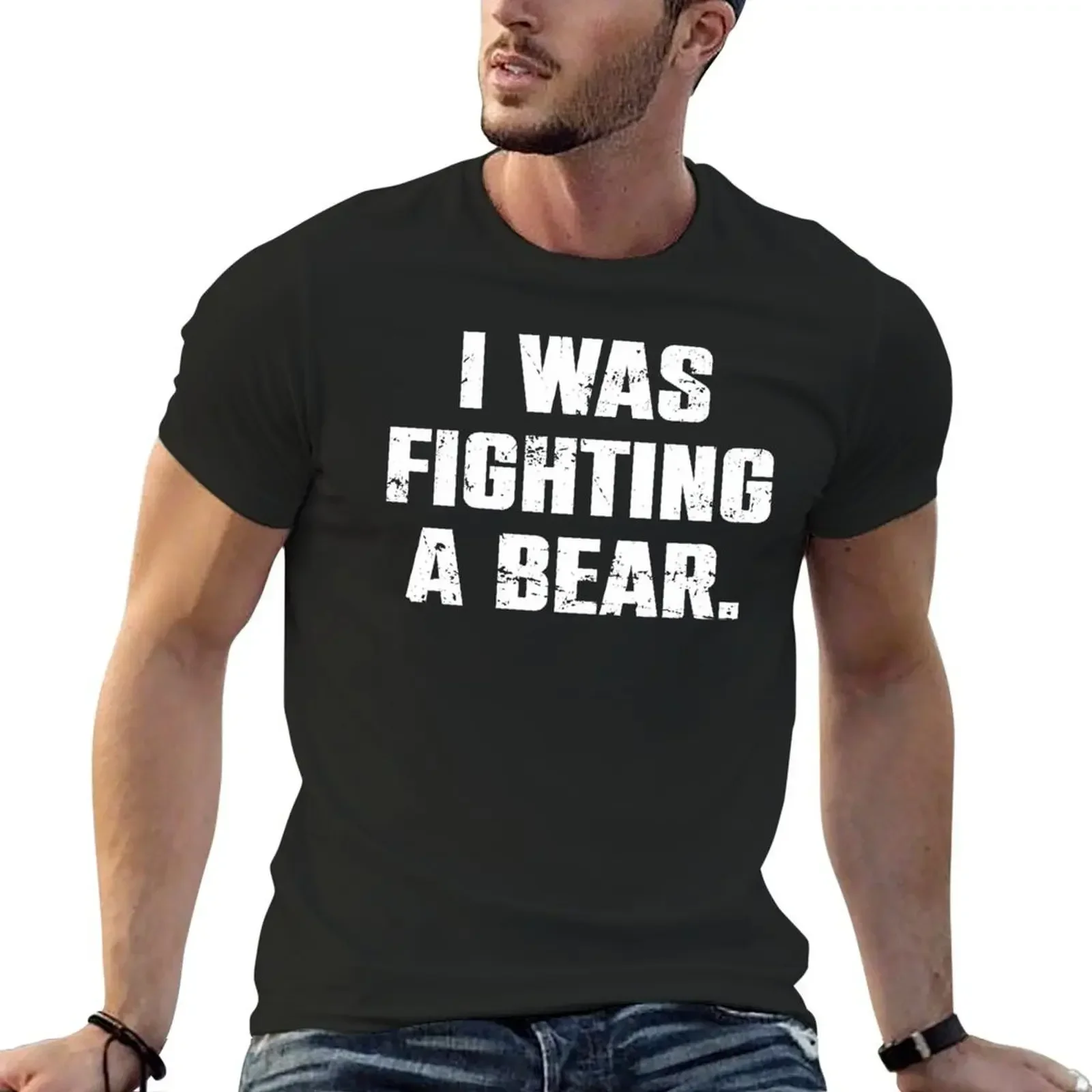 I Was Fighting A Bear T-Shirt plus sizes shirts graphic tee tees essential t shirt t shirts for men pack