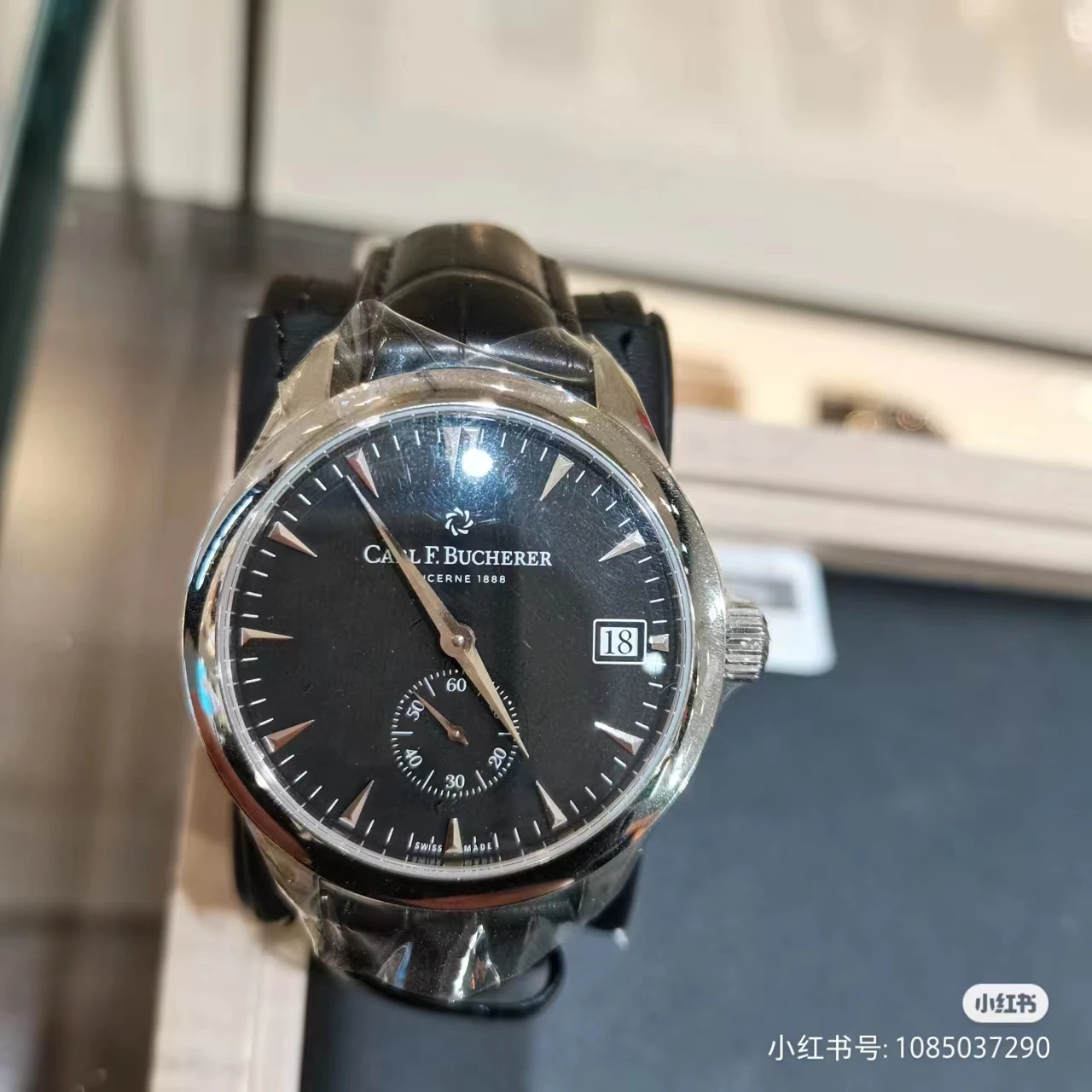 Two-hand half quartz men's business hot-selling belt chronograph watch