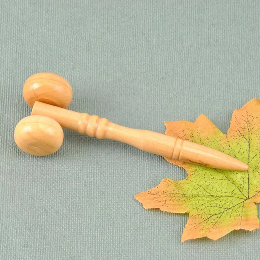 Wooden Face Massager Roller Natural Wood Smooth Handle For Neck Shoulder Back Leg Massage Relief Stiffness Blood Pressure