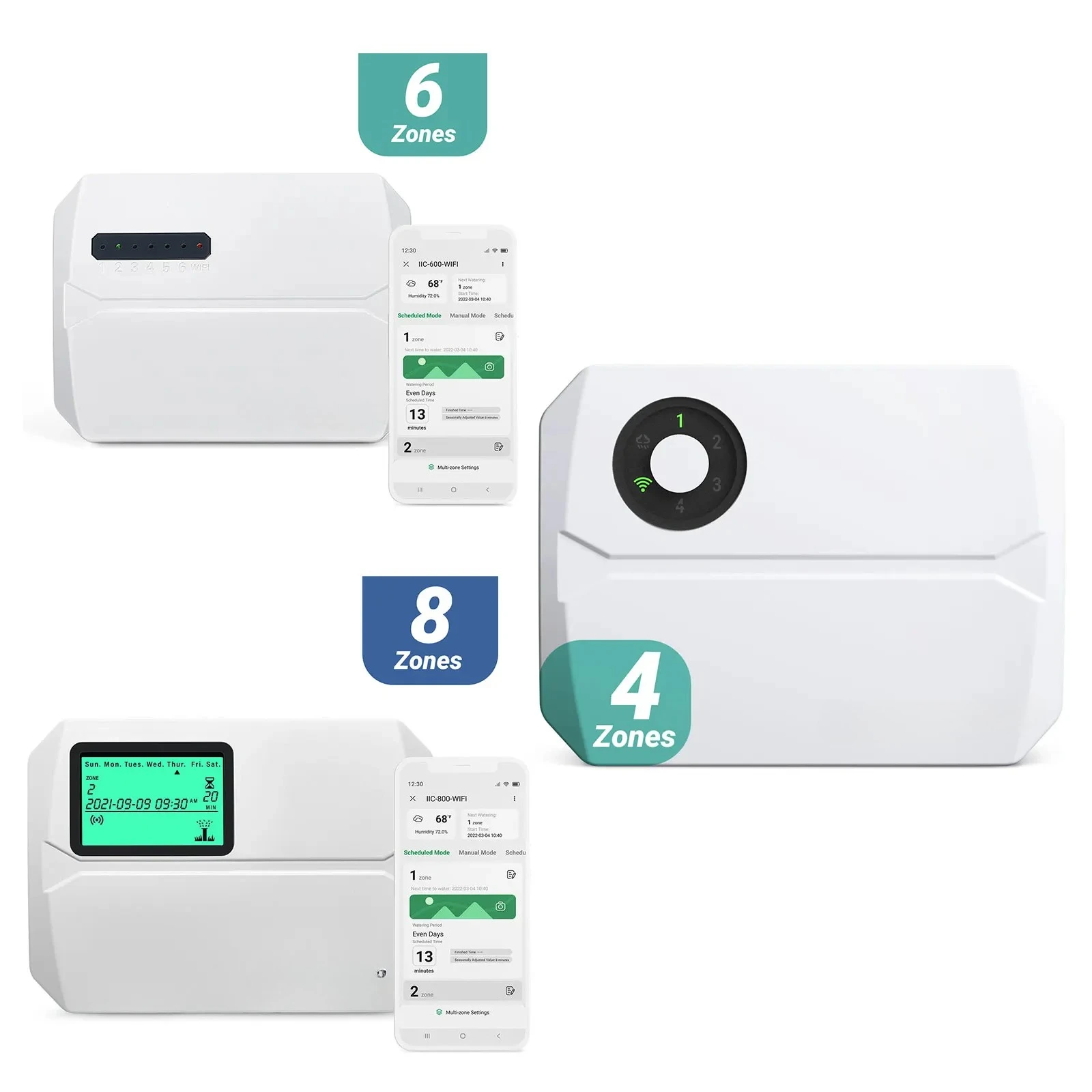 Automatic Manual Watering APP Controll Wireless Sprinkler Controller EUPlug 4/6/8 Zones Wifi Smart Irrigation Controller