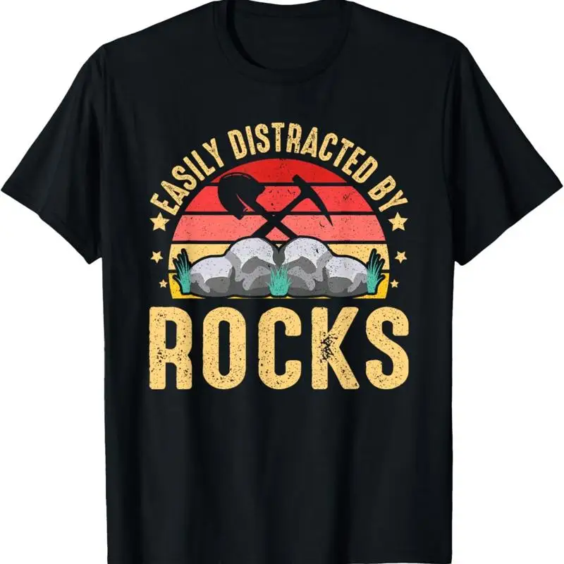 Easily Distracted By Rocks Rock Collector Geology Geologist Gift Unisex T-Shirt