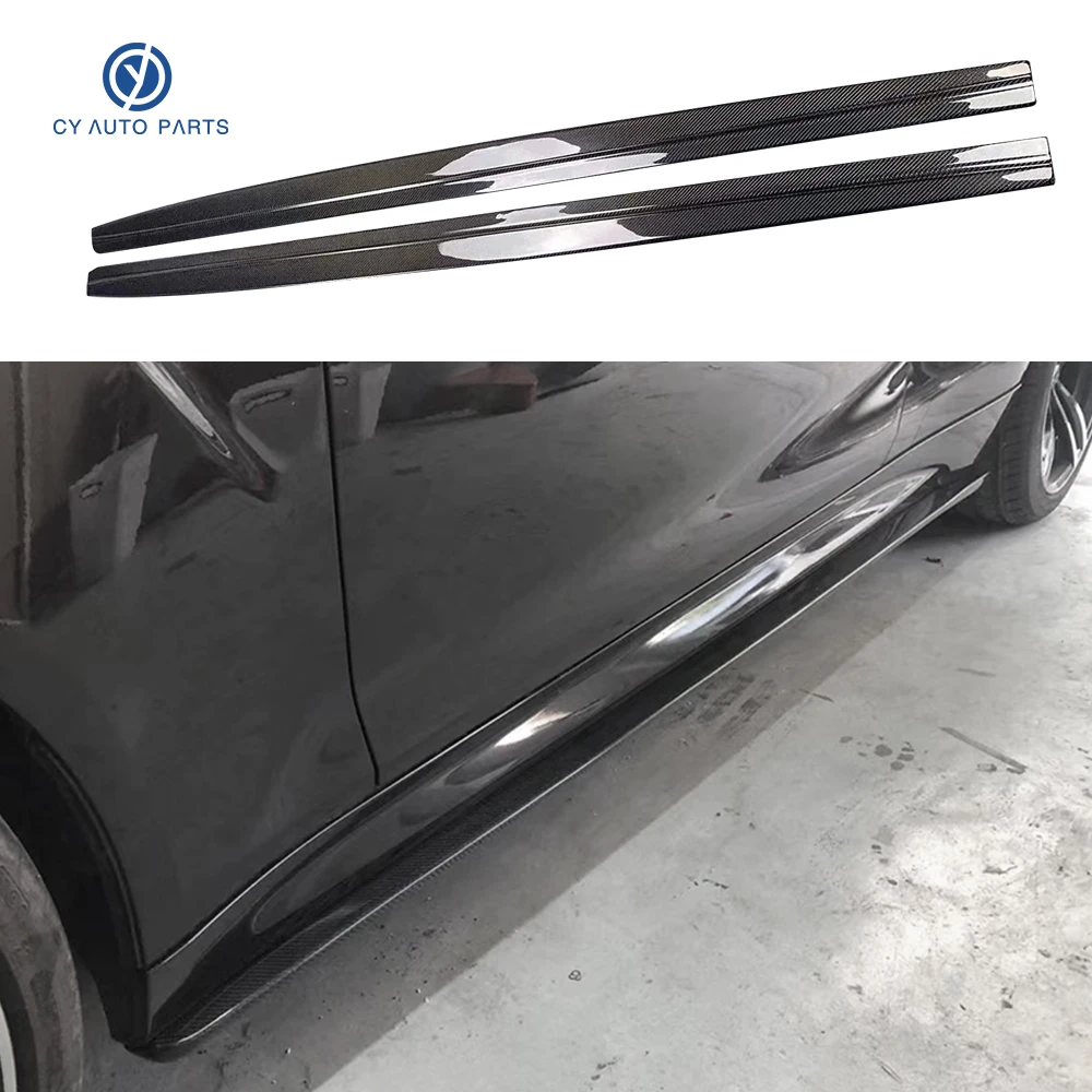 2 Pcs Side Skirts Spoiler For BMW 2 Series F22 M2 MP Style Carbon Fiber  Rocker Panels Lip Skirt