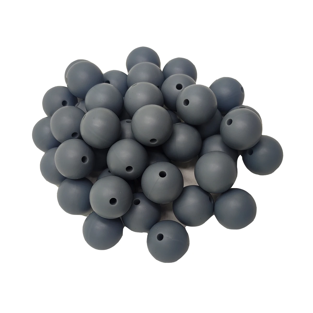 

Dim Gray Color Food Grade Silicone Round Beads 12/15mm Baby Teether Necklace Toy DIY Pacifier Chain Care Baby Teether Product
