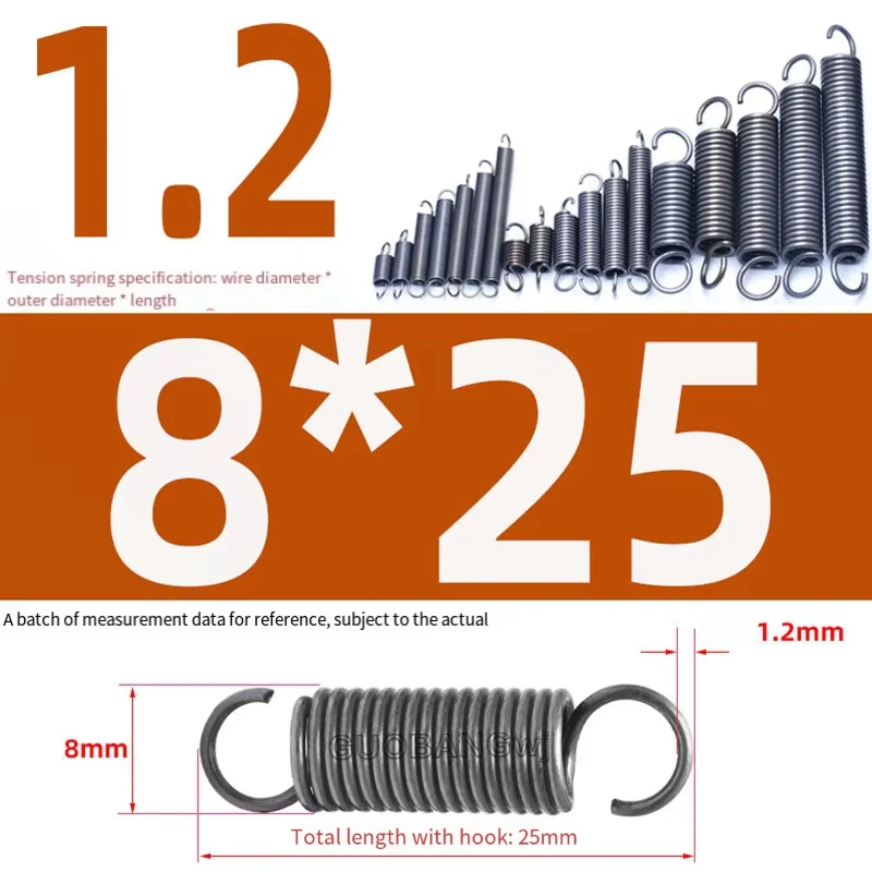 10~50PCS Expansion Spring Tension Extension Expanding Extending Springs 1.2mm Wire Dia Length10 15 20 25 30 35 40 45~60mm