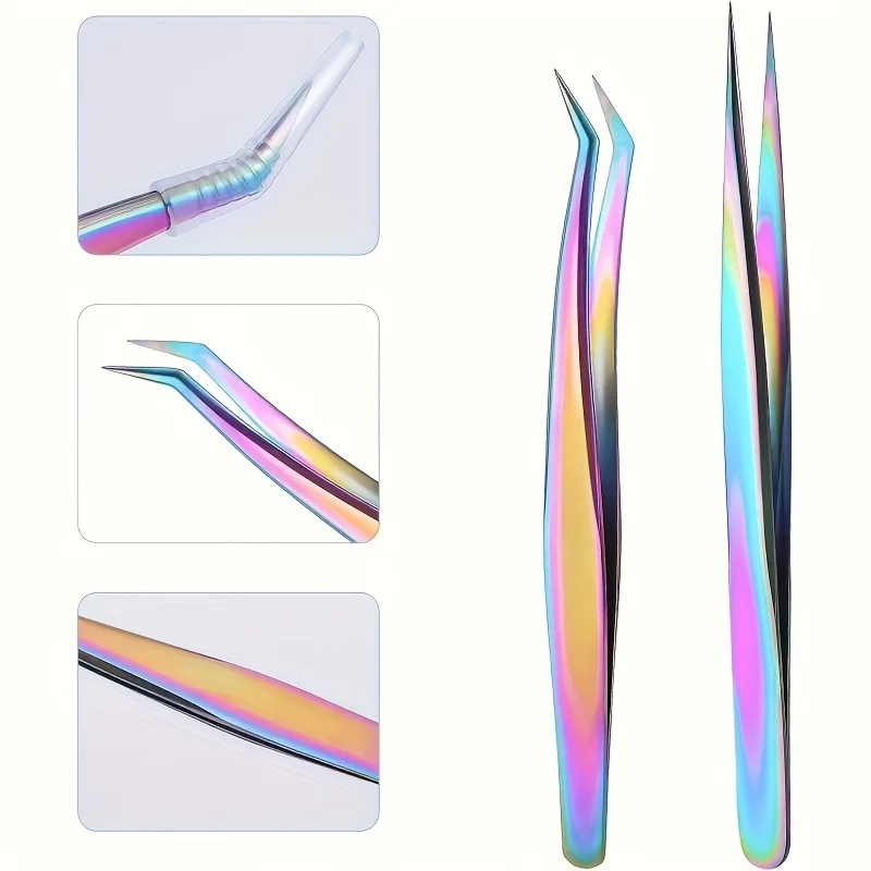 Pince à épiler en titane de précision en acier inoxydable, spécialement conçue pour les cils et les sourcils, outil de maquillage
