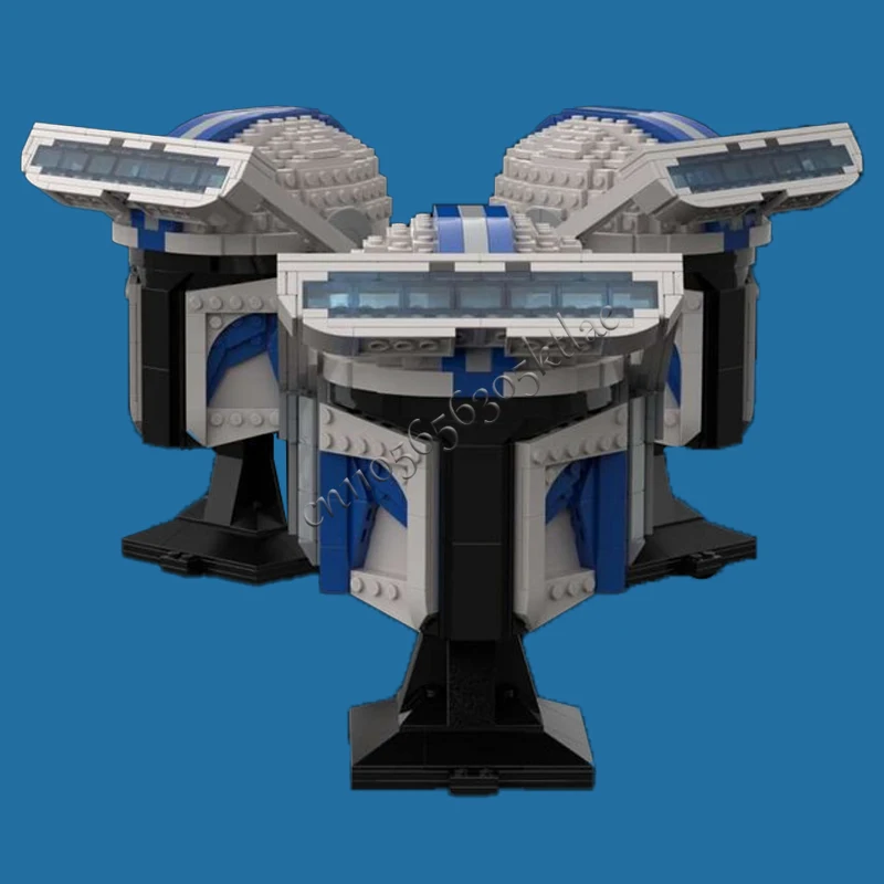 709PCS 스타 플랜 MOC 헬멧 커스텀 만도 지그 컬렉션 MOC 모델 블록 건축 교육 조립 모델 장난감 선물