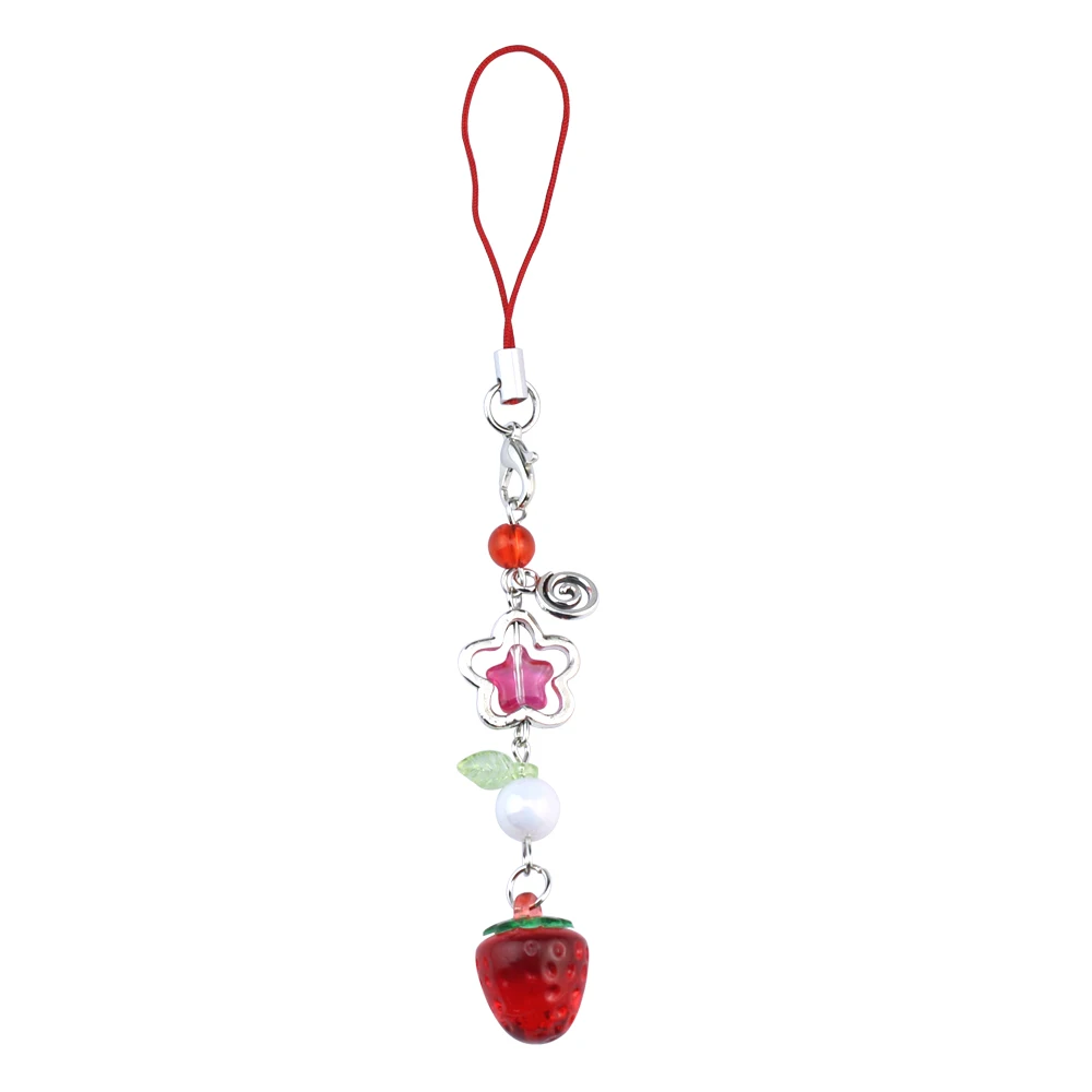 Sweet Y2K Cute Strawberry Keychain Cellphone Charm